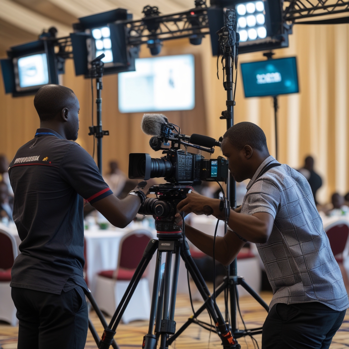 Leonardo_Phoenix_10_An_African_videography_team_setting_up_cam_0